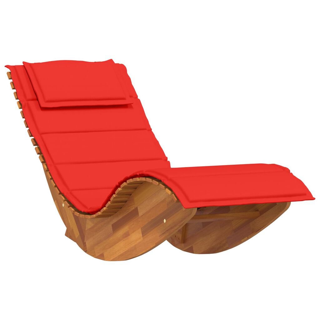 vidaXL Rocking Sun Loungers with Cushions 2 pcs Solid Wood Acacia