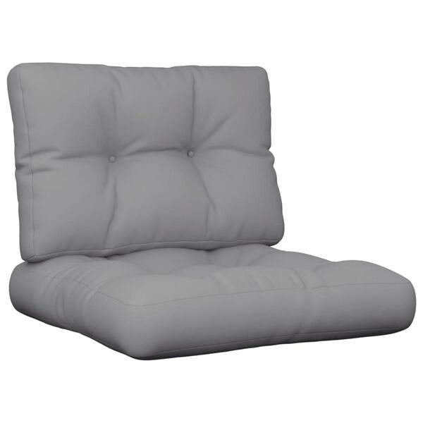 vidaXL Pallet Cushions 2 pcs Grey Fabric