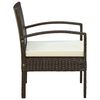 vidaXL Garden Chair with Cushion Poly Rattan Brown