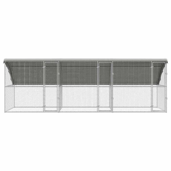 vidaXL Chicken Cage Silver 600 x 200 x 198.5 cm Galvanised Steel
