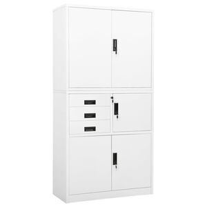 vidaXL Office Cabinet White 90x40x180 cm Steel