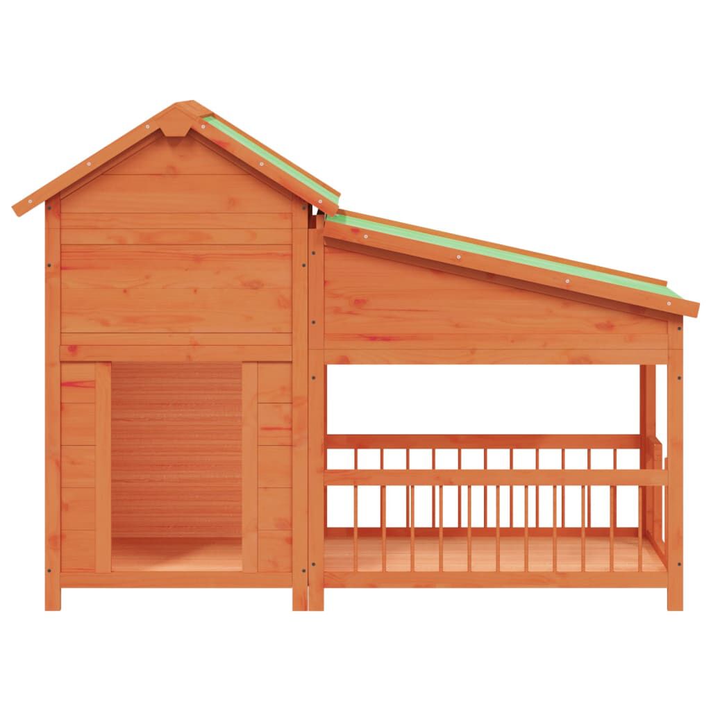 vidaXL Dog Kennel Brown 143x60.5x109 cm Solid Wood Pine
