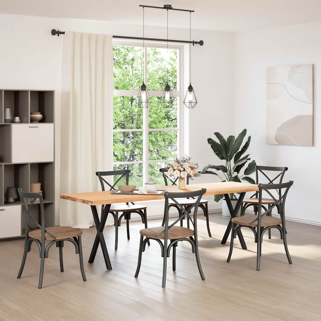 vidaXL Dining Table Legs X-Shaped 2 pcs Black 57x(72-73) cm Steel