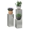vidaXL Plant Stands 3 pcs Silver 24 x 24 x 75 cm Galvanised steel