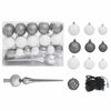 vidaXL Corner Artificial Christmas Tree LEDs&Ball Set White 150 cm PVC