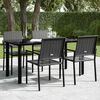 vidaXL Garden Dining Table Black 160x80x74cm Steel and Tempered Glass