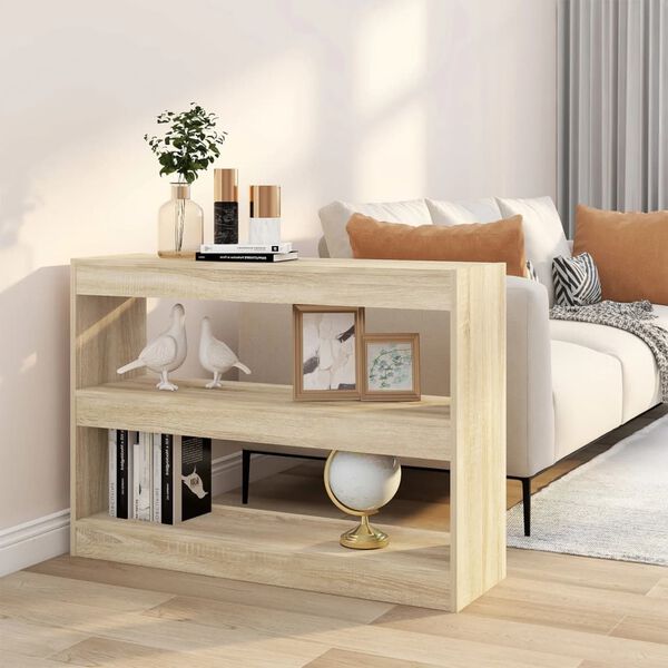 vidaXL Book Cabinet/Room Divider Sonoma Oak 100x30x72 cm