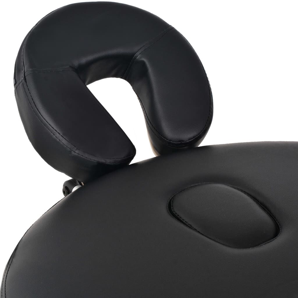 vidaXL Folding Massage Table 4 cm Thick with 2 Bolsters Oval Black