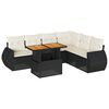 vidaXL 7 Piece Garden Sofa Set with Cushions Black Poly Rattan