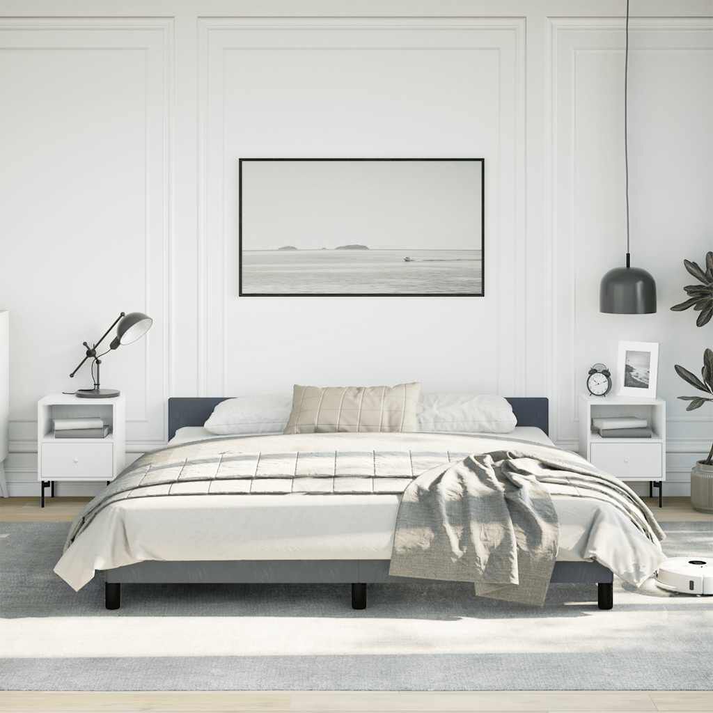 vidaXL Bed Frame without Mattress Dark Grey 183x213 cm Velvet