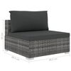 vidaXL 8 Piece Garden Lounge Set with Cushions Poly Rattan Grey