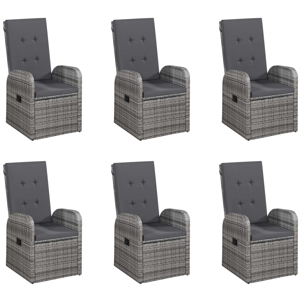 vidaXL 7 Piece Garden Dining Set Grey