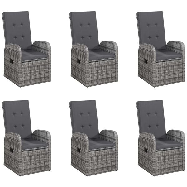 vidaXL 7 Piece Garden Dining Set Grey