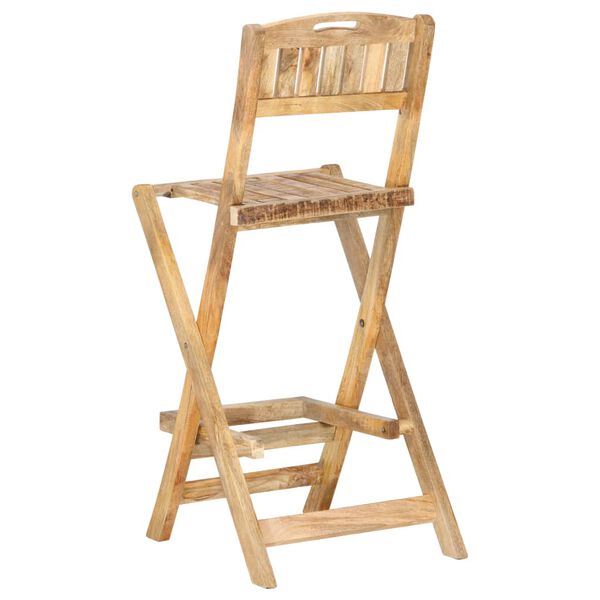 vidaXL Folding Outdoor Bar Chairs 2 pcs Solid Mango Wood