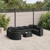 vidaXL 10 Piece Garden Sofa Set with Cushions Black Poly Rattan