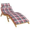 vidaXL Sun Lounger Cushion Red Check Pattern 186x58x4cm Oxford Fabric