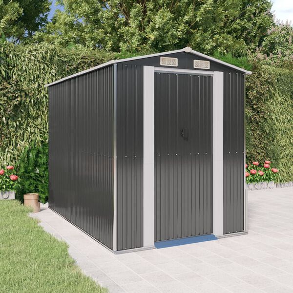 vidaXL Garden Shed Anthracite 192x274x223 cm Galvanised Steel