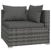 vidaXL 4 Piece Garden Lounge Set with Cushions Grey Poly Rattan