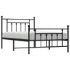 vidaXL Metal Bed Frame without Mattress with Footboard Black 100x200cm