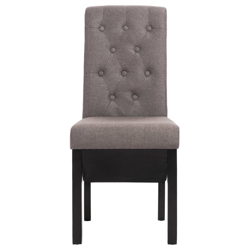 vidaXL Dining Chairs 2 pcs Taupe Fabric