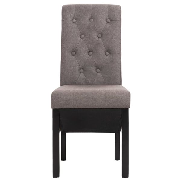 vidaXL Dining Chairs 2 pcs Taupe Fabric