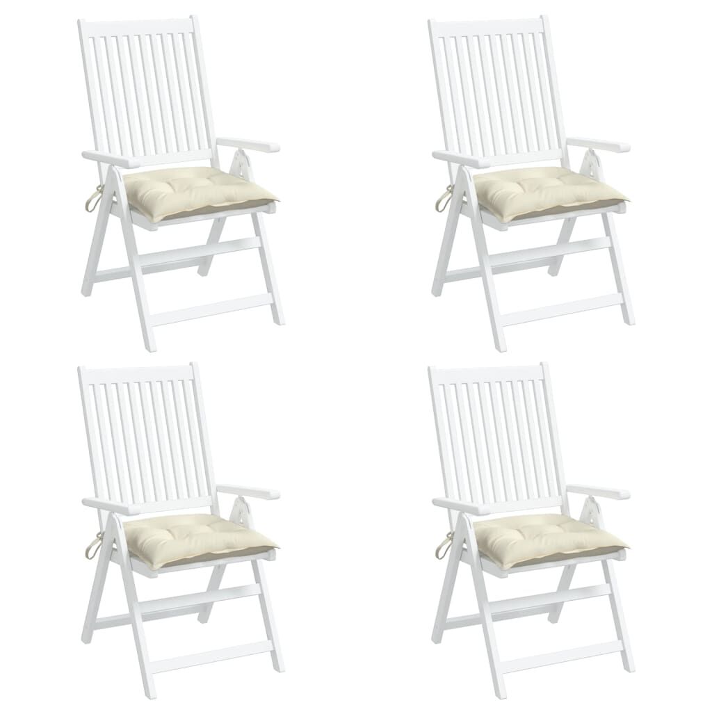 vidaXL Chair Cushions 4 pcs Cream White 40x40x7 cm Oxford Fabric