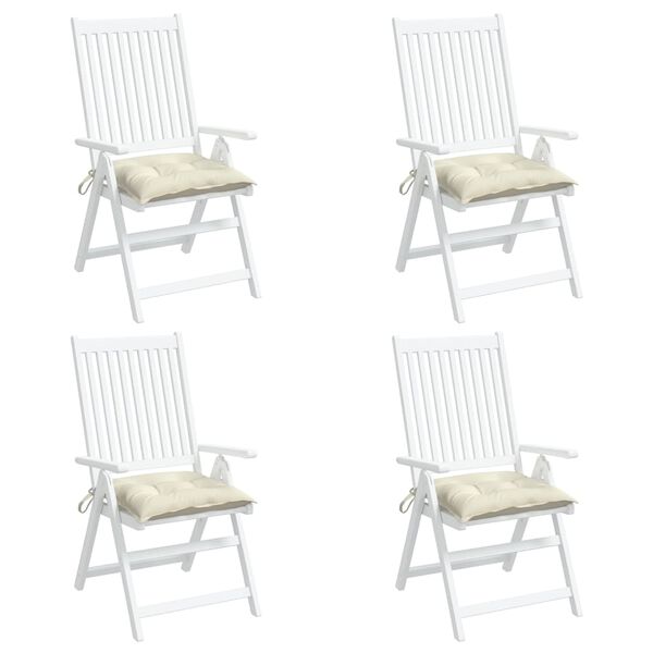 vidaXL Chair Cushions 4 pcs Cream White 40x40x7 cm Oxford Fabric