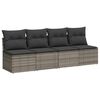 vidaXL 9 Piece Garden Sofa Set with Cushions Grey Poly Rattan