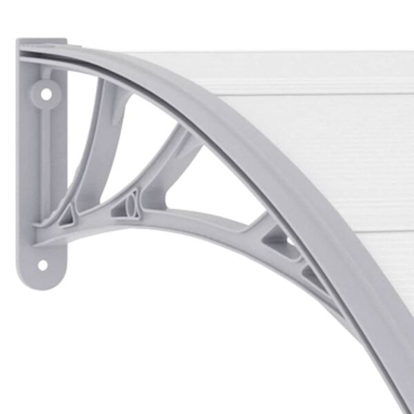 vidaXL Door Canopy Grey and Transparent 120x75 cm PC