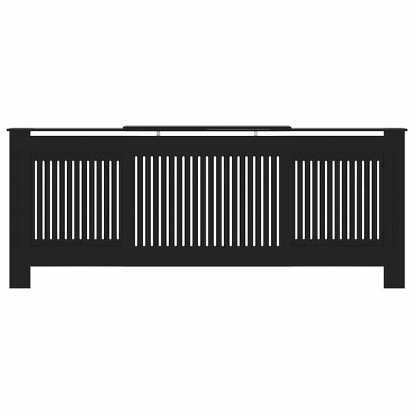 vidaXL MDF Radiator Cover Black 205 cm