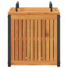 vidaXL Outdoor Cushion Box 45x45x45/53 cm Solid Wood Acacia and Steel