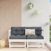 vidaXL Corner Sofas with Cushions 2 pcs White Solid Wood Pine