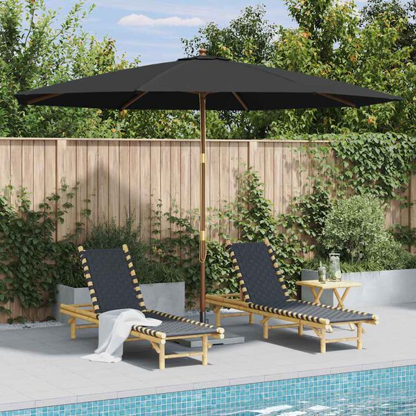 vidaXL Garden Parasol with Wooden Pole 350 cm Anthracite