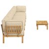 vidaXL Sofa Set with Cushion Plain 6 pcs Beige Solid Acacia Wood