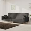 vidaXL 2-Seater Sofa Bed with Two Pillows Dark Grey Fabric