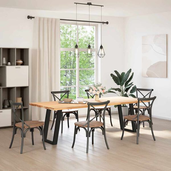 vidaXL Dining Table Legs U-Shaped 2 pcs Black 60x(72-73) cm Steel