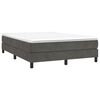 vidaXL Box Spring Bed Frame Dark Grey Double Velvet
