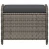 vidaXL Garden Stool with Cushion Grey 58x46x46 cm Poly Rattan