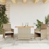 vidaXL 3 Piece Bistro Set with Cushions Beige Poly Rattan