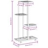 vidaXL 4-Floor Flower Stand with Wheels 44x23x80 cm White Iron