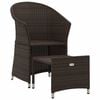 vidaXL 2 Piece Garden Lounge Set with Cushions Brown Poly Rattan