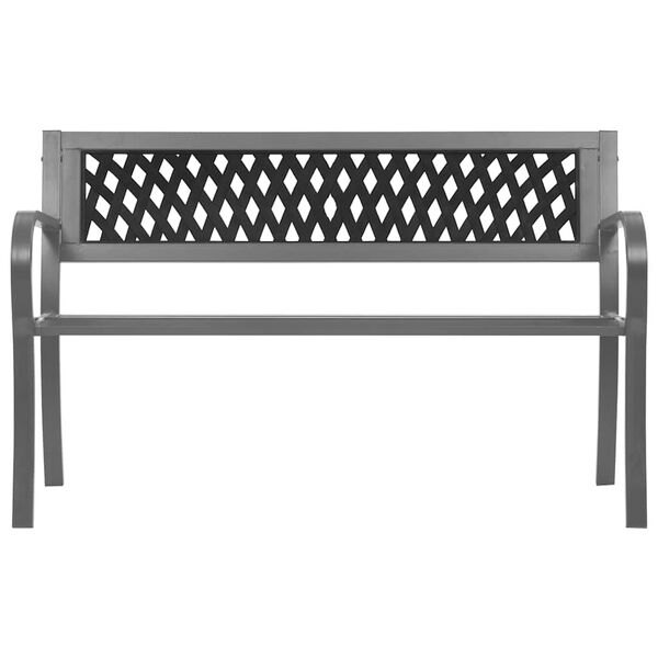 vidaXL Garden Bench Black 120 cm Steel