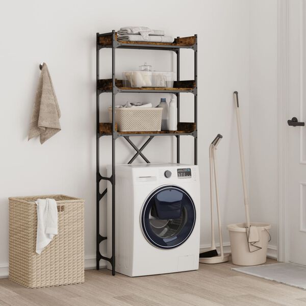 vidaXL Washing Machine Shelf Smoked Oak 67x25x163 cm Engineered Wood