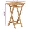 vidaXL Folding Garden Table Ø 60 cm Solid Wood Teak