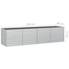 vidaXL Garden Raised Bed 320x80x77 cm Galvanized Steel Silver
