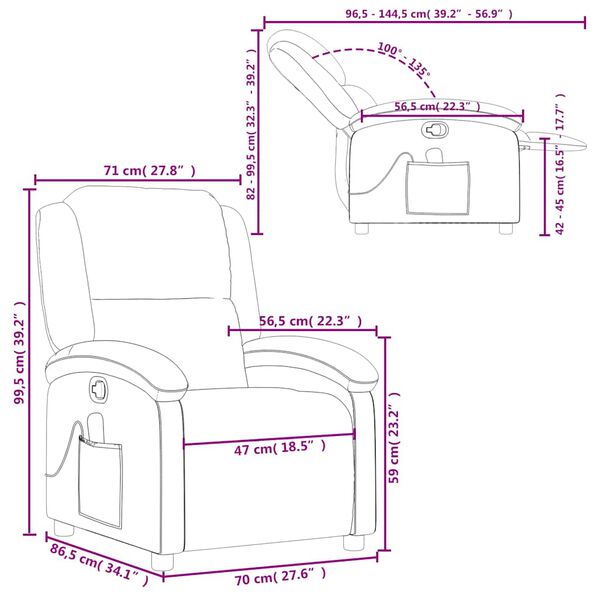 vidaXL Massage Recliner Chair Light Grey Velvet