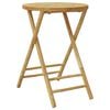 vidaXL 3 Piece Folding Bistro Set with Cream White Cushions Bamboo