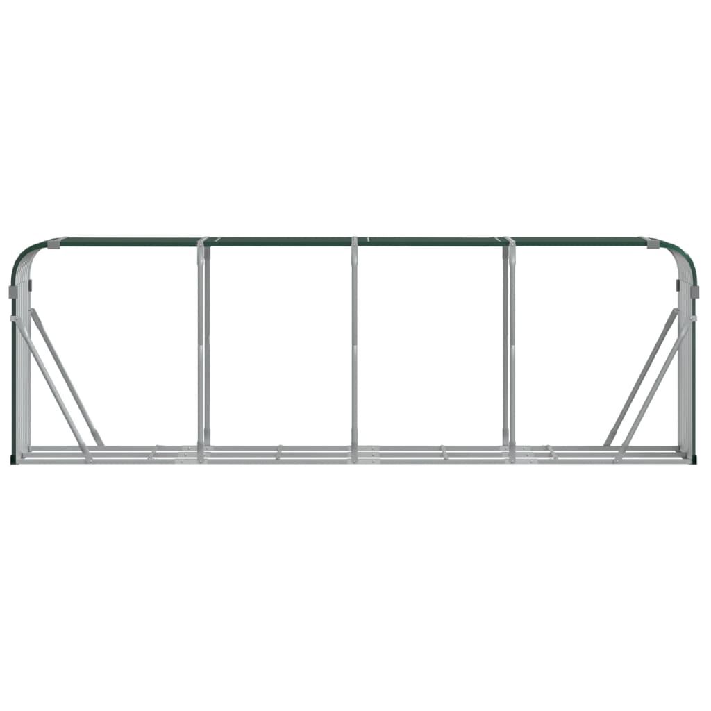 vidaXL Log Holder Green 300x45x100 cm Galvanised Steel