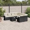 vidaXL 9 Piece Garden Sofa Set with Cushions Black Poly Rattan