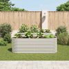 vidaXL Garden Raised Bed 240x80x81 cm Galvanised Steel Silver